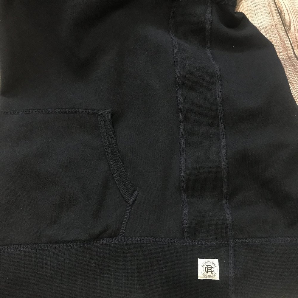 REIGNING CHAMP Men Pullover Terry Hoodie Navy Smal - Picture 4 of 13